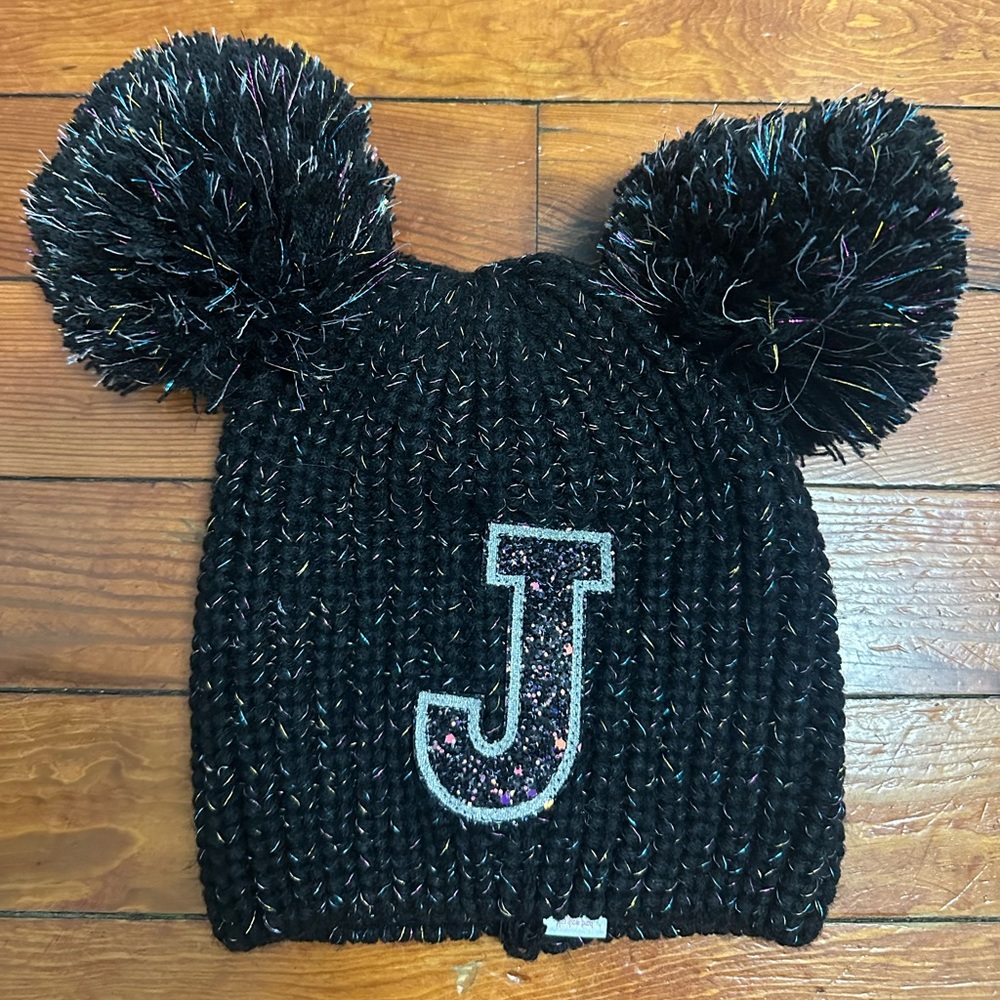 Justice Girls Snow Hat Letter J